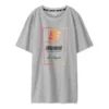 Herren Skechers Kontrastfarben LOGO-Print Strick-T-Shirt mit kurzen Ärmeln Grau