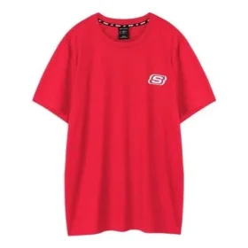 Herren Skechers Printing S Strick-T-Shirt mit kurzen Ärmeln, Racing Red Herren Skechers Printing S Strick-T-Shirt mit kurzen Ärmeln, Racing Red