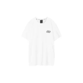 Herren Skechers Printing S Strick-T-Shirt mit kurzen Ärmeln, Weiß Herren Skechers Printing S Strick-T-Shirt mit kurzen Ärmeln, Weiß