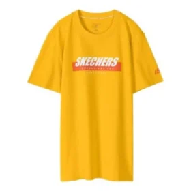 Herren Skechers Sport Alphabet Printing Kurzarm Goldfarben Herren Skechers Sport Alphabet Printing Kurzarm Goldfarben