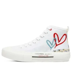 James Goldcrown x Skechers New Moon High-Top-Canvas-Schuhe Weiß
