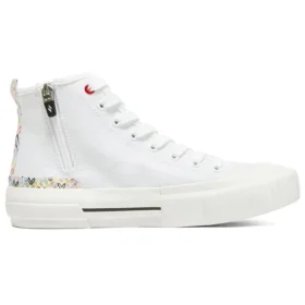 James Goldcrown x Skechers New Moon High-Top-Canvas-Schuhe Weiß