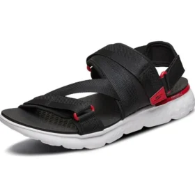 Klettverschluss Outdoor Atmungsaktive Strand-Sport-Sandalen Schwarz Rot