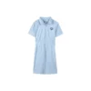 Kurzarm-Kleid mit Logo-Print und tailliertem Schnitt „Weiß Schwarz Blau“