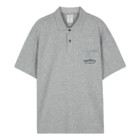 Kurzarm-Poloshirt „Grau“