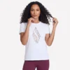 Kurzarm-T-Shirt mit Blumen-Diamant-Motiv Kurzarm-T-Shirt mit Blumen-Diamant-Motiv