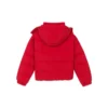 Kurze, warme Daunenjacke mit Kapuze und langen Ärmeln „Weiß Rot“