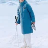 Langarm-Daunenjacke mit Logo-Print „Teal“