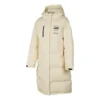 Lange Daunenjacke mit Aufdruck „Beige“