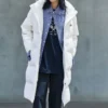 Lange Daunenjacke „Weiß“