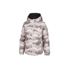 Leichte, warme Wende-Daunenjacke „Schwarz Grau Lila“