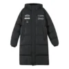 Letter Graphic Long Down Jacket „White Black“