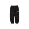 Letter Mid-Waist Woven Elastic Cuff Knit Sports Pants „Schwarz“