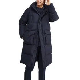 Lifestyle-Serie Lange Daunenjacke „Black“
