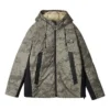 Lifestyle-Serie: Warmhaltende, Water Repellent Daunenjacke mit Kapuze „Olivgrün Schwarz“