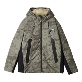 Lifestyle-Serie: Warmhaltende, Water Repellent Daunenjacke mit Kapuze „Olivgrün Schwarz“