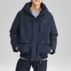 Lifestyle-Serie Waterproof warme Daunenjacke mit Kapuze „Schwarz“