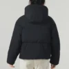 Lässige Daunenjacke mit Buchstabenprint „Schwarz“