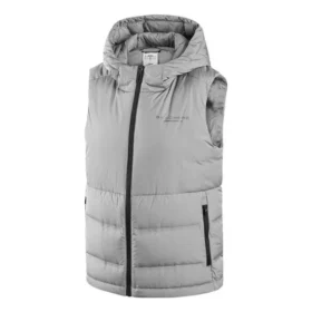 Lässige Daunenweste mit Kapuze „Grey“