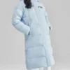 Lässige, gewebte Daunenjacke mit Kapuze „Blue“