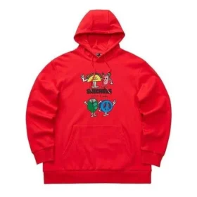 Lässige Kapuzenjacke mit Fleecefutter und lustigem Cartoon-Print „Rot Grau Marineblau“