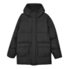 Lässige lange Daunenjacke „Black“