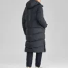 Lässige lange Daunenjacke „Black“