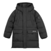 Lässige lange Daunenjacke „Black Teal“
