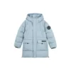 Lässige lange Daunenjacke „Black Teal“