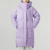 Lässige lange Daunenjacke „Purple“