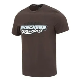 Lässiges Kurzarm-T-Shirt „Brown White“