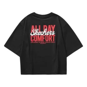 Lässiges T-Shirt mit Grafikprint „Black Red“
