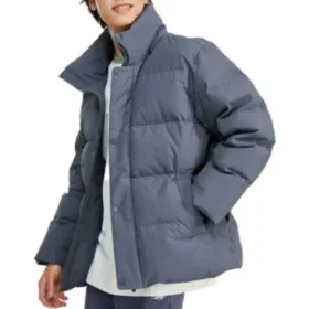 Mittellange Daunenjacke „Teal“