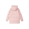 Mittellange warme Daunenjacke mit Kapuze „Black Pink“