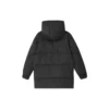 Mittellange warme Daunenjacke mit Kapuze „Black Pink“