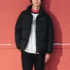 Modische Daunenjacke mit Logo-Print „Black“