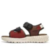 Monster Klettverschluss Funktionelle Outdoor-Sandalen mit offener Zehenpartie und flachem Absatz, braun