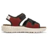 Monster Klettverschluss Funktionelle Outdoor-Sandalen mit offener Zehenpartie und flachem Absatz, braun