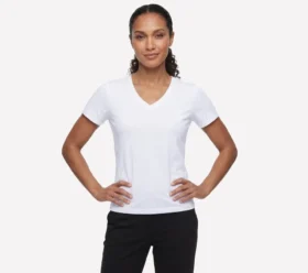 Pima-T-Shirt mit V-Ausschnitt