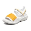 Rutschfeste Modesandalen Weiß/Gelb