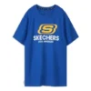 Skechers Herren-T-Shirt mit kurzen Ärmeln, blau