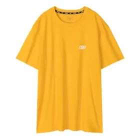 Skechers Herren-T-Shirt mit lockerem Aufdruck, atmungsaktiv, kurzärmelig, gelb