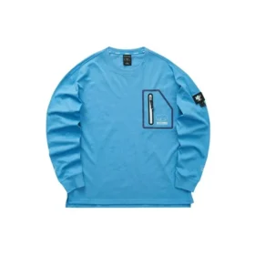 Skechers x One Piece bedrucktes Langarm-T-Shirt „Blau Braun Gelb Schwarz“