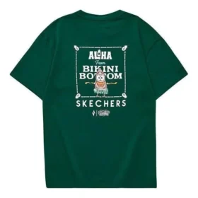 Skechers x SpongeBob Grafik-T-Shirt „Grün-Weiß“