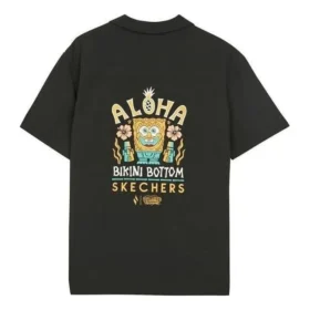Skechers x SpongeBob SquarePants T-Shirt mit Rückenaufdruck „Schwarz Gelb“