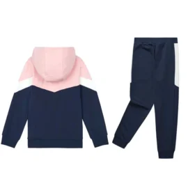 SKX Kapuzenpullover mit elastischen Bündchen, Strick-Sportanzug „Navy Pink White“