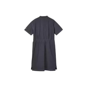 Sportlich-lässiges, einfarbiges Kurzarm-Kleid mit Pulloverkragen „Schwarz“
