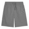 Sportshorts mit geradem Schnitt und Kordelzug in mittlerer Leibhöhe „Grau“
