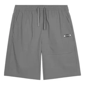 Sportshorts mit geradem Schnitt und Kordelzug in mittlerer Leibhöhe „Grau“