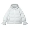 WMNS) Skechers Daunenjacke mit Reißverschluss und Kapuze, langärmelig „Weiß“